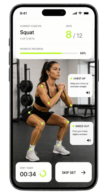 Boddy real-time squat coaching on iPhone